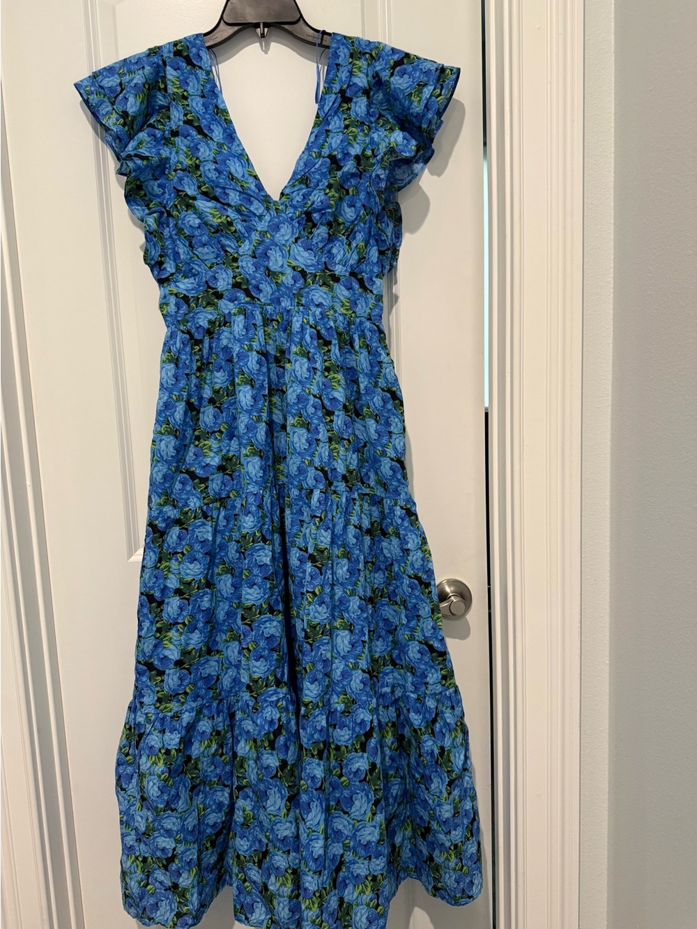 English Factory Blue Floral Maxi Dress